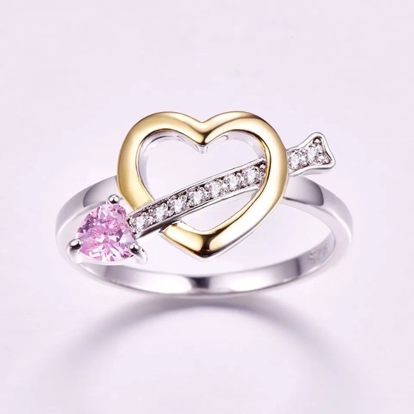 S925 silver love heart ring S9 - Picture 2 of 4